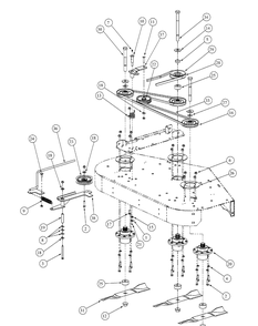 Fabricated Deck Spindle Assembly Diagram and Parts List for M48-HN 53AB5E6V750-20-HP Cub Cadet Lawn Tractor